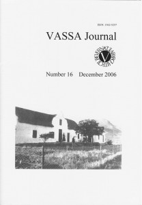 VASSA Journal 16 Cover